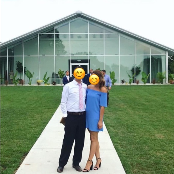 TWIN SISTER | Powder Blue off the shoulder mini - Picture 4 of 4